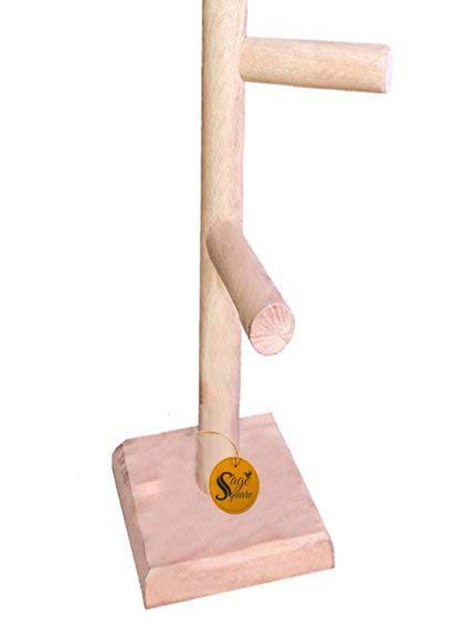 سايج سكوير مجثم خشبي طبيعي مربع الشكل من خشب المريمية، مقاس 13 بوصة / 33 سم، للتدريب والتمرين، مزود بدرجتين، حامل طيور/لعبة طيور - Image 2